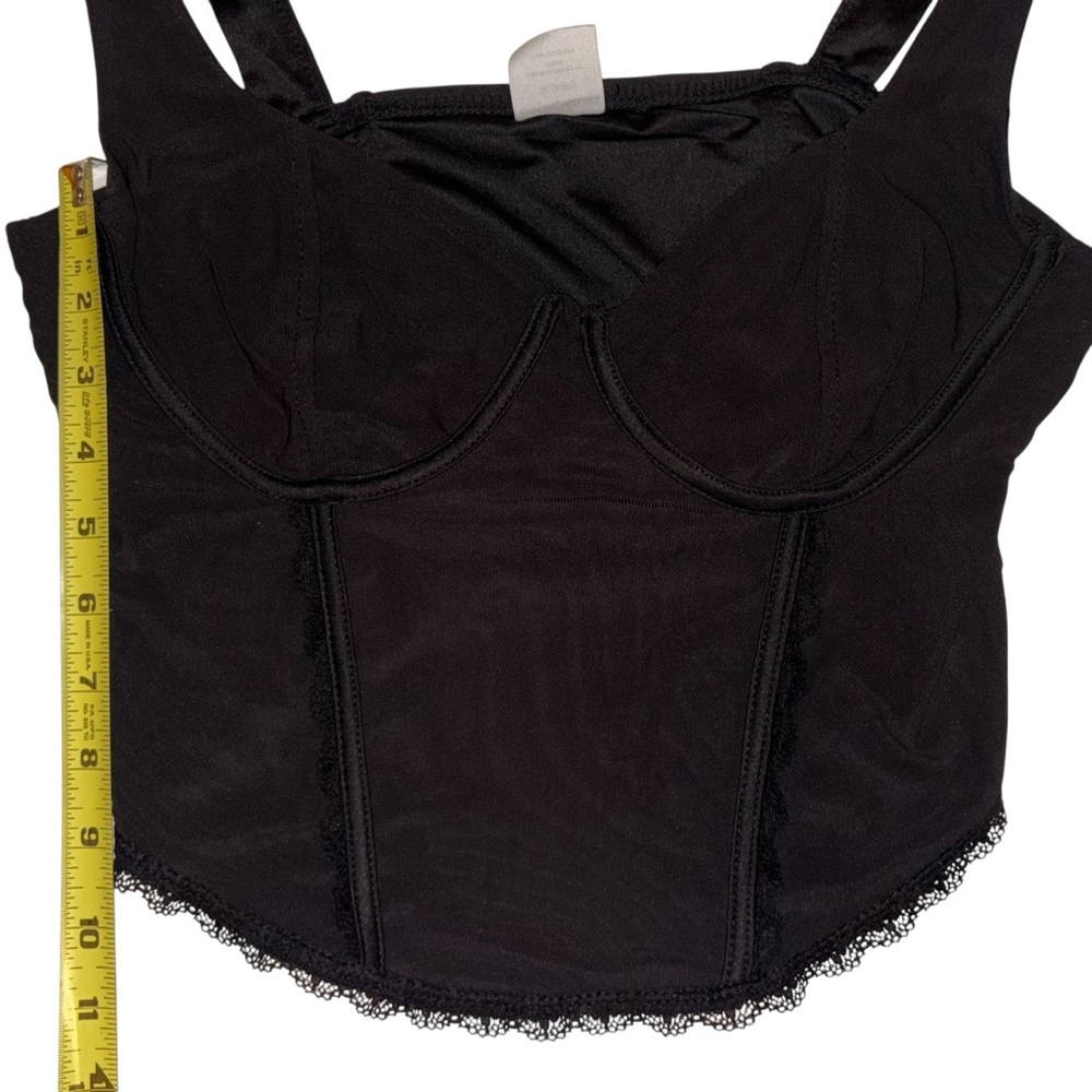 No Boundaries Black Corset-Style Tank Top with Lace Trim - Picture 8 of 11